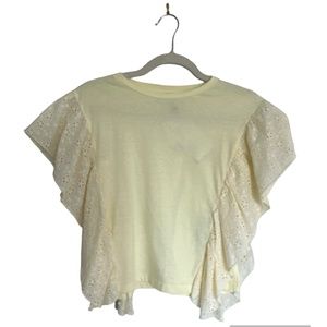 Zara Girls Ruffle Sleeves Girls Yellow Shirt Size 11-12